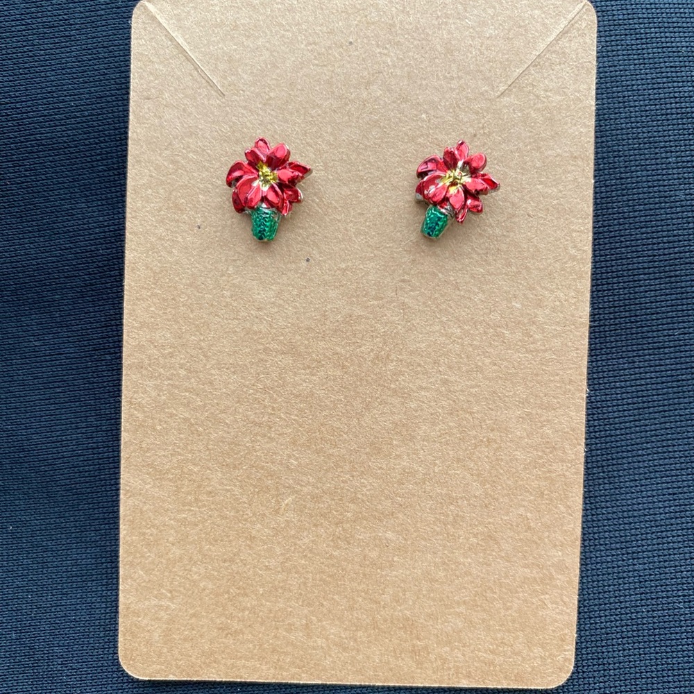 Vintage 80’s earrings Poinsettia fashion earrings